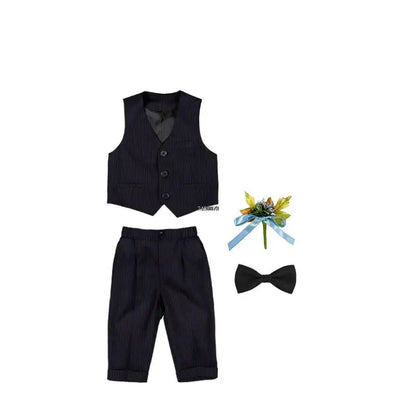 Kids 1 Year Birthday Dress Baby Boys Green Velvet Blazer Jacket Pants Photograph Suit Children Wedding Performance Party Wear