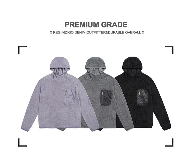 All Season 190g Ultra-light Breathable Thermal Hoodie, Urban Outdoor Techwear Mid-layer with Thumbholes & Zip Pocket