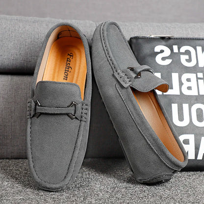 Genuine Leather Men Casual Shoes High Quality Suede Slip on Man Loafers Flats Soft Non Slip Mens Driving Shoes Size 38-46