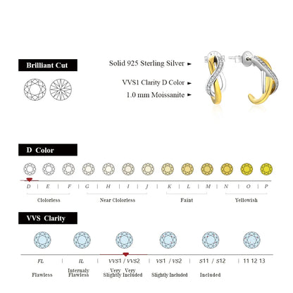 New Special Moissanite Earring 925 Sterling Silver Earrings for Women Luxury Wedding Fine Jewelry Anniversary Sale Gift