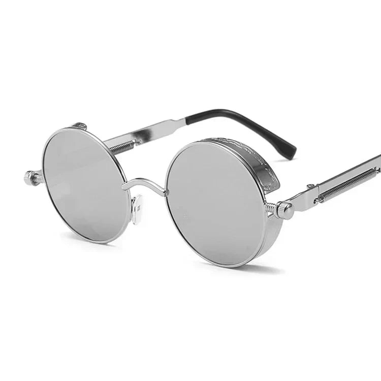 Classic Gothic Steampunk Sunglasses Luxury Brand Designer High Quality Men and Women Retro Round Metal Frame Sunglasses UV400