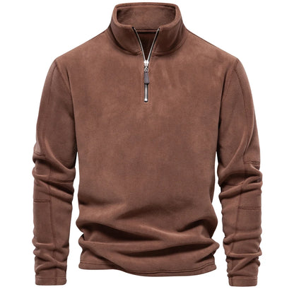 Thicken Warm Fleece Jacket for Men Zipper Neck Pullover Men's Sweatshirt Soft Shell Mens Jacket