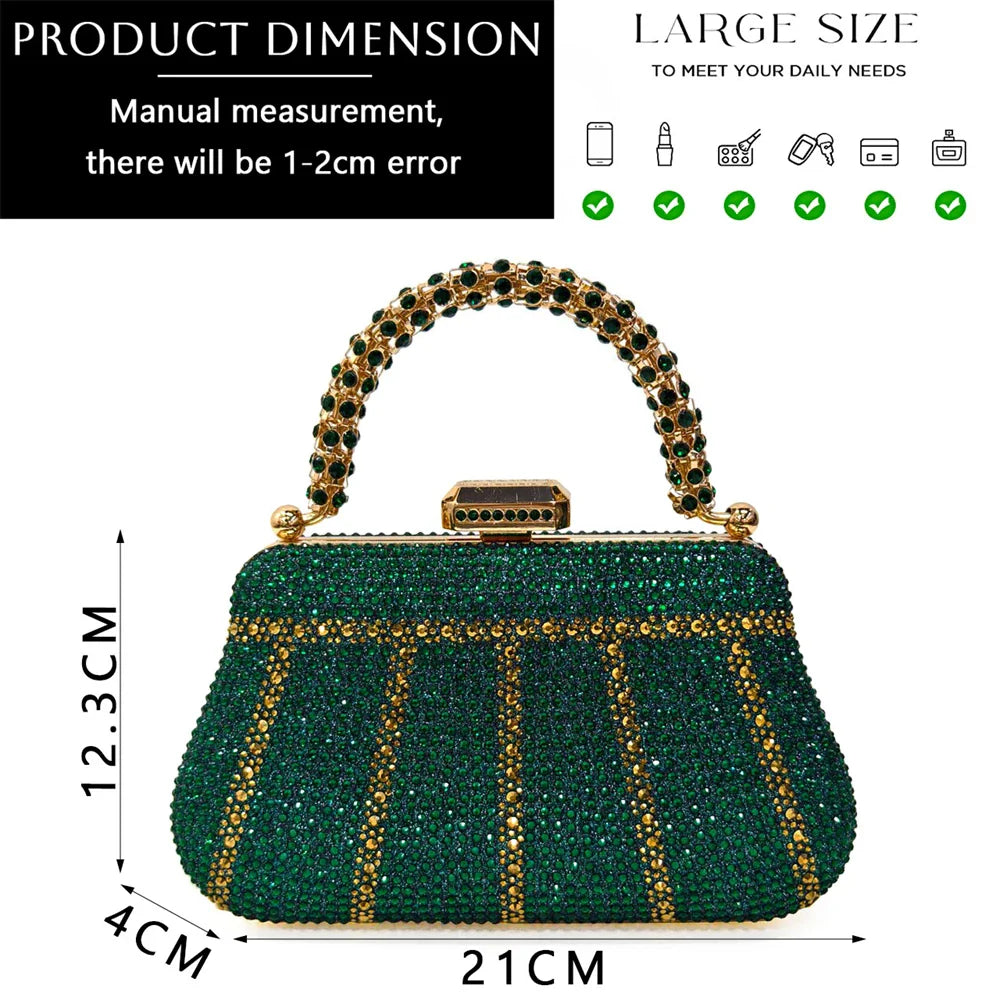 Special Design High Quality Orange Color African Women Shoes and Bag Set with Shinning Crystal for Wedding Party