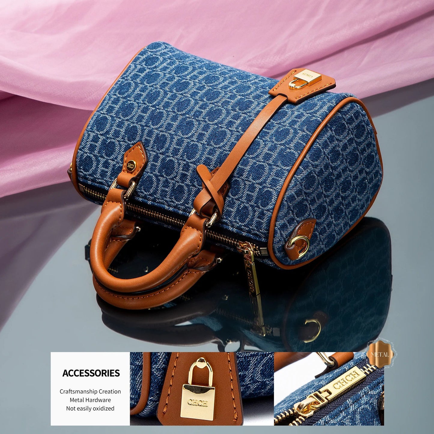 Women's Shoulder Bag 2025 New Cowboy Splicing Pillow Bag, Casual Party Women's Handbag
