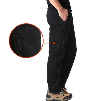 Men's Cotton Cargo Pants Casual Multiple Pocket Tacitcal Pants Spring Autumn Outdoor Camping Hiking Work Pants