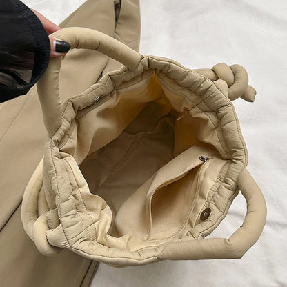 New Korean Fashion Fabric Shoulder Bag Soft Dacron Crossbody Bag Mini Tote Purses for Women Underarm Bags Handbags and Purses