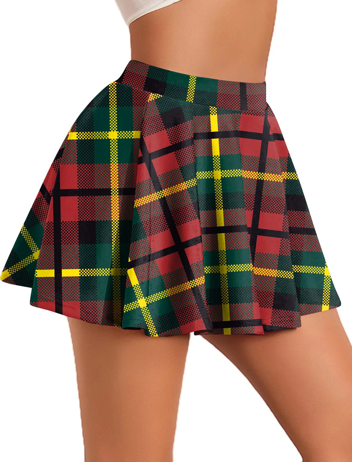 Retro Plaid Pleated Skirts Skirt Y2K Streetwear Vintage School Uniform A-Line Gym Student Short Skirt Girl Xmas Dress Up
