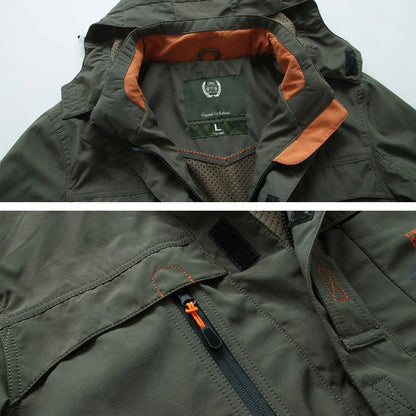 2024 Business Casual Jackets Man Sports Coat Autumn Windproof Hooded Jackets Quick Drying Lightweight Outdoor Climbing Outwear