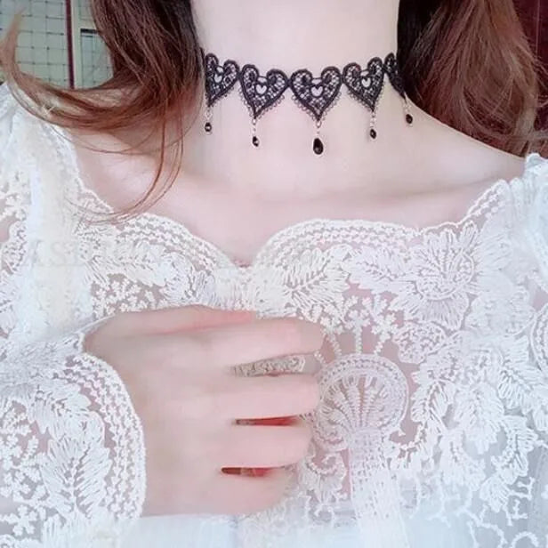 Punk Black Sexy Lace Chokers Necklace For Women Fashion Retro Clavicle Chain Halloween Collar Choker Steampunk Gifts