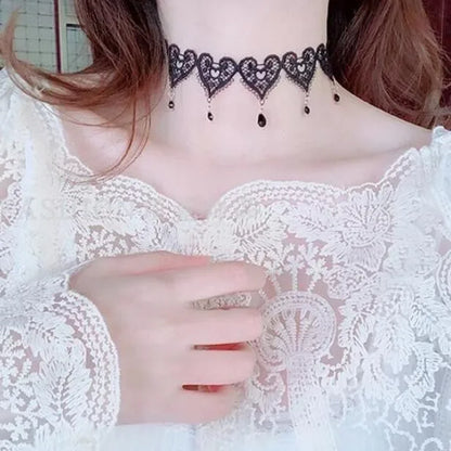 Punk Black Sexy Lace Chokers Necklace For Women Fashion Retro Clavicle Chain Halloween Collar Choker Steampunk Gifts