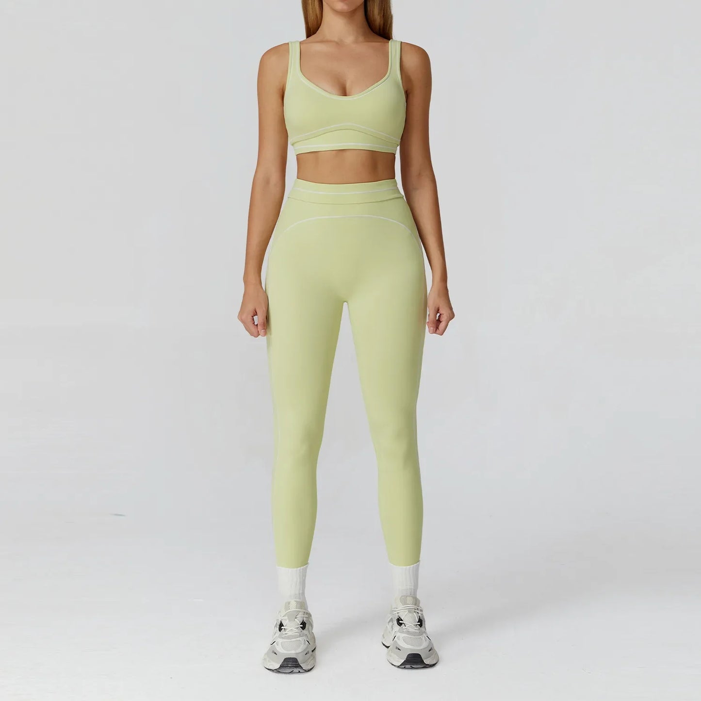 Nylon Yoga Set Women's Tracksuit Gym Push Up Set Woman 2 Pieces Leggings Sports Bra Breathable Sportwear Woman Clothes