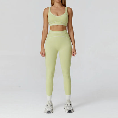 Nylon Yoga Set Women's Tracksuit Gym Push Up Set Woman 2 Pieces Leggings Sports Bra Breathable Sportwear Woman Clothes