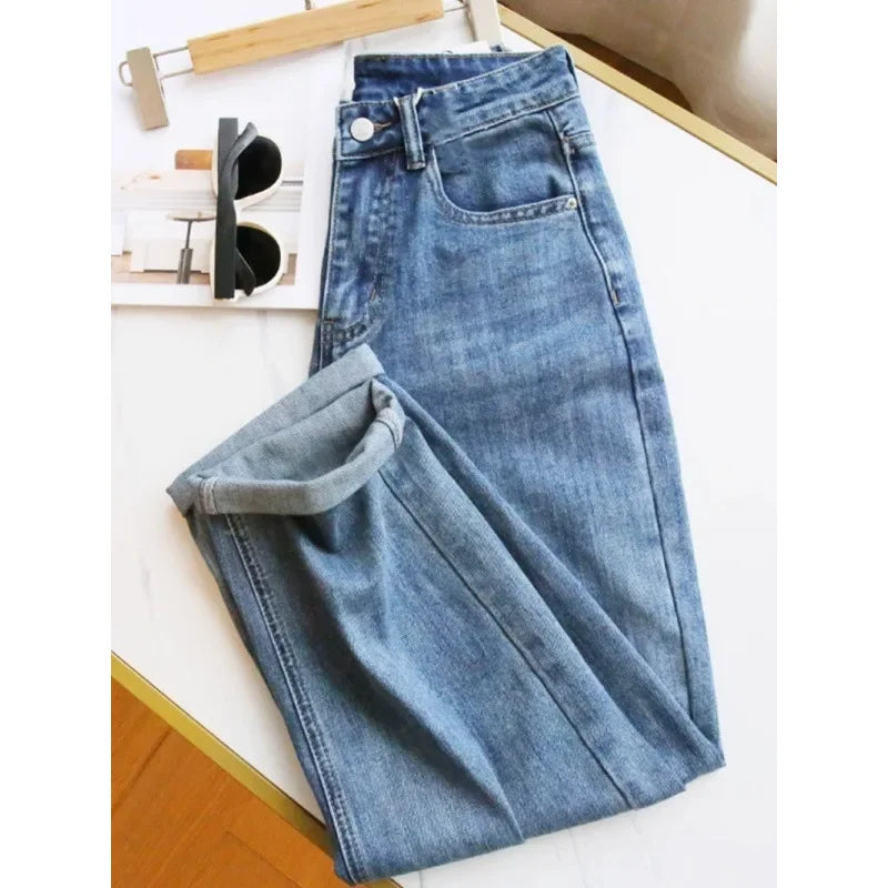 High-Waisted Light Blue Jeans For Women
