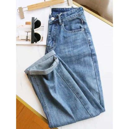 High-Waisted Light Blue Jeans For Women