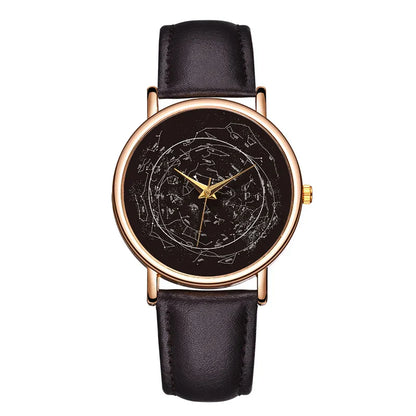 Fashion Ladies Quartz Watch Minority Personality Women Leather Casual Watch Leather Waterproof Montre Femme