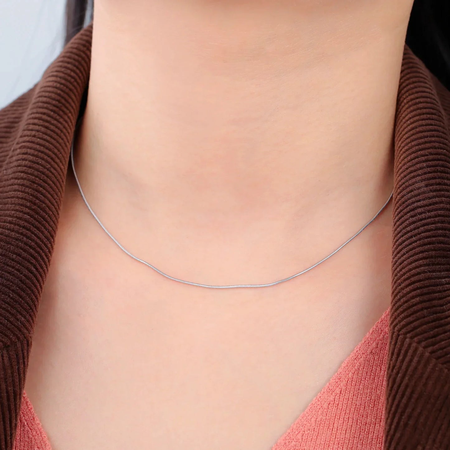 Stainless Steel Gold Color Round Snake Chain Necklace Women Men Long Neck Chains Trendy Punk Jewelry Gift Wholesale