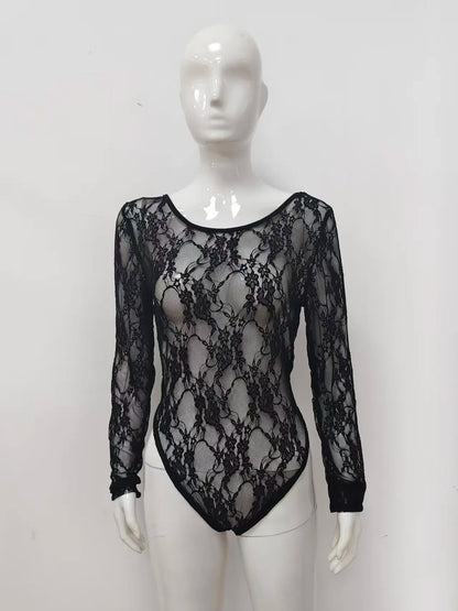 Sexy White Lace Body For Women Chic Bodysuit Black Patchwork Top Bodys Bodice Coquette Summer Street Wear Evening 2026 Party New