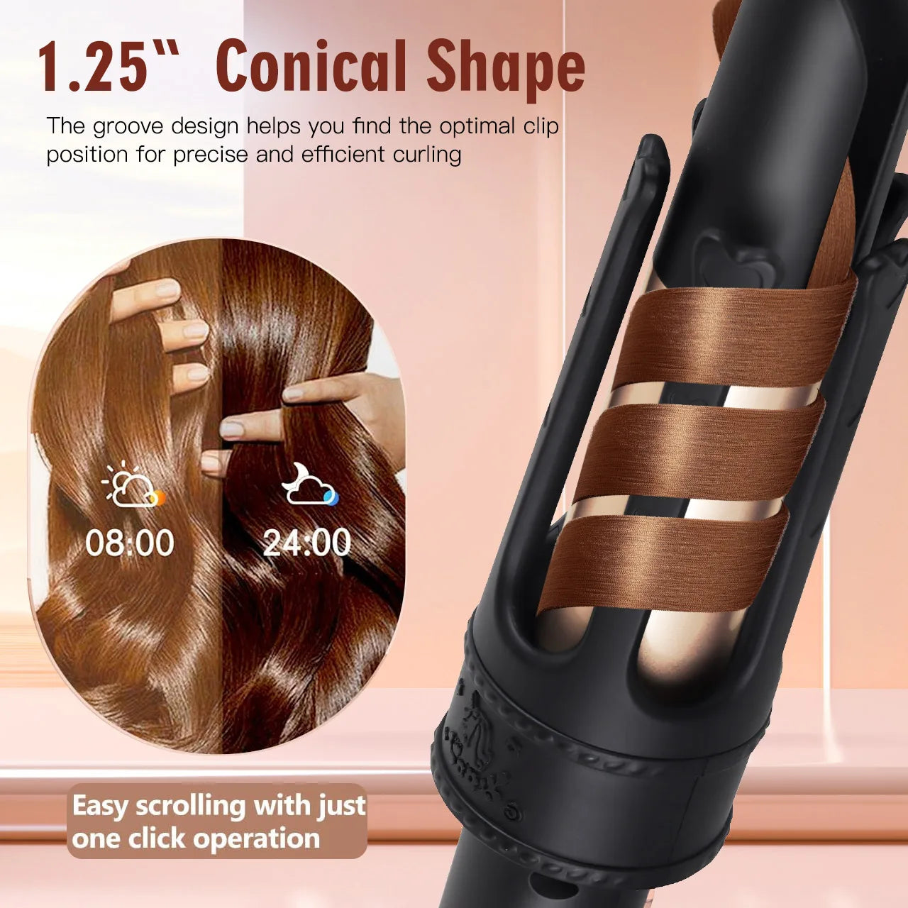 Electric Curling Iron Automatic 32mm Large Wave Lazy Person’s Temperature-Controlled Hair Curler EU Standard