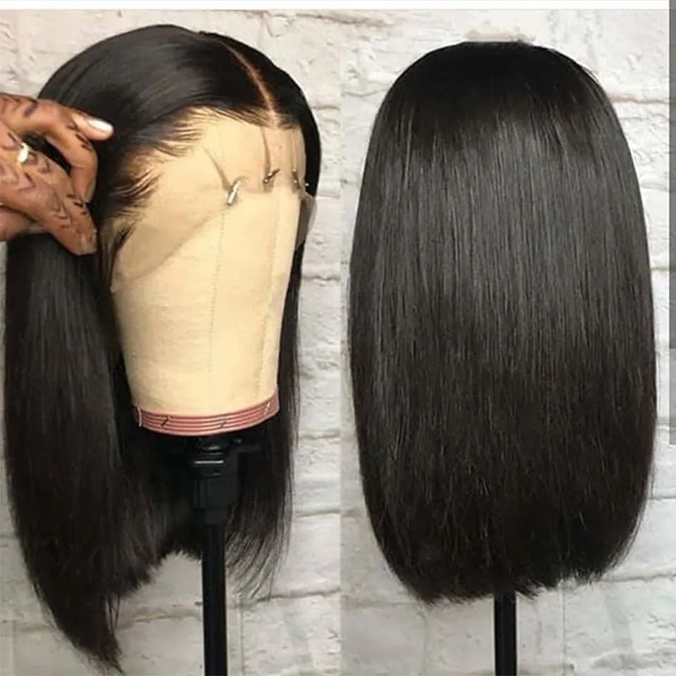 Bone Straight Short Bob Wigs Glueless Lace Front Human Hair Wigs 13x4 HD Transparent Lace Frontal Wig for Women Pre Plucked 250%