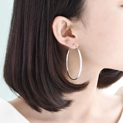 Fashion S925 Earrings 3-7CM Diameter Big Hoop Earrings For Women  Platinum Plated Ear Rings Cерьги Kольца