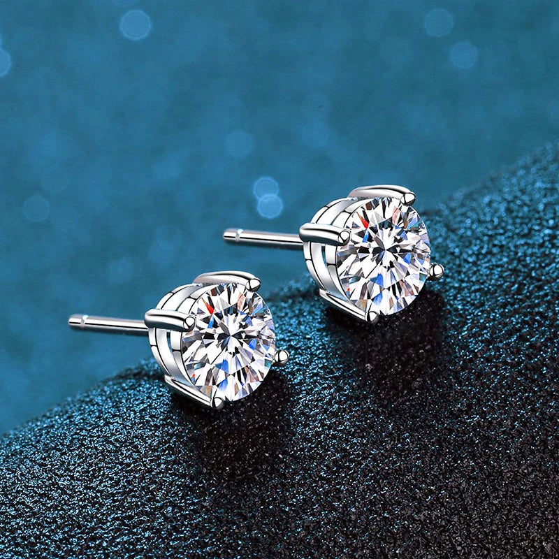 0.5-2ct Moissanite Diamond Stud Earrings for Women Original 925 Sterling Silver Lady's Moissanite Earring New 2026