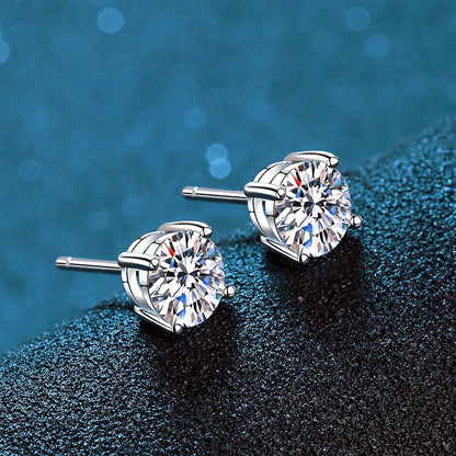 0.5-2ct Moissanite Diamond Stud Earrings for Women Original 925 Sterling Silver Lady's Moissanite Earring New 2026