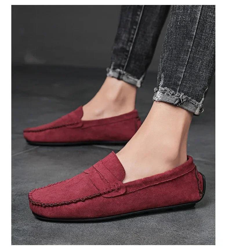 Fashion Suede Men Casual Shoes Breathable Comfort Slip-on Mens Driving Shoes Luxury Brand Men Loafers Mens Lazy Shoes Moccasins