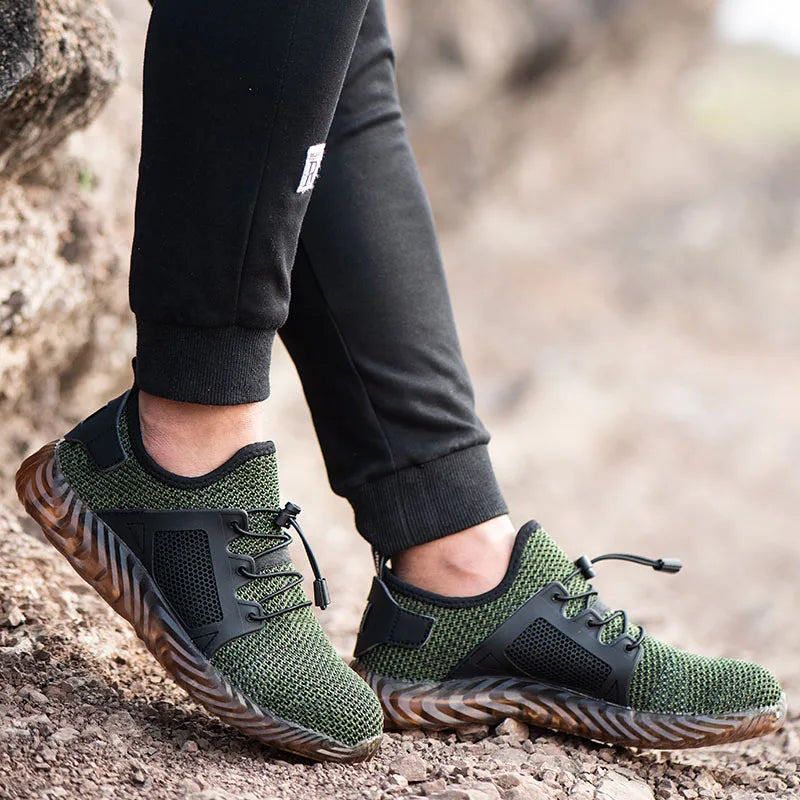 Summer Mesh Work Sneakers Lightweight Steel Toe Work Boots Indestructible Safety Shoe Breathable Construction Work Boot Footwear