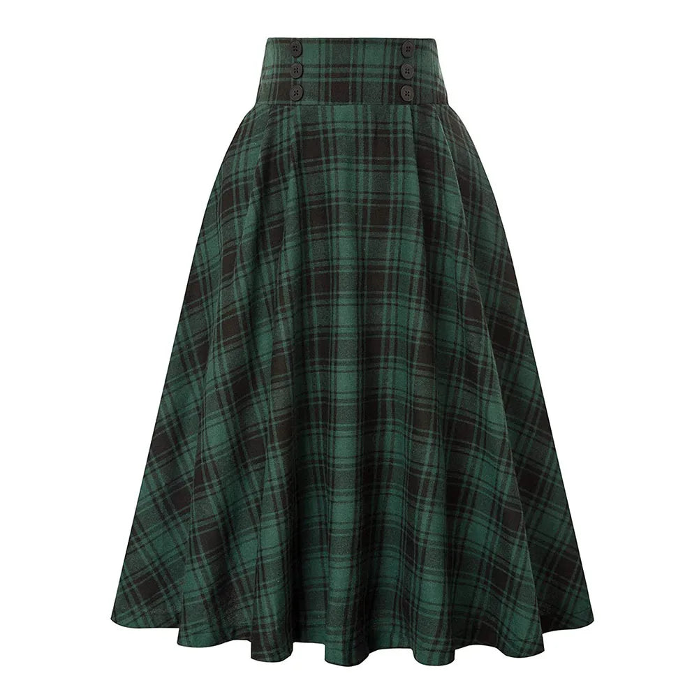 High Quality Widely Applicable Affordable Skirt Women Skirt High Waist Elegant Ladies Loose Dress Women Tartan Check Plaid
