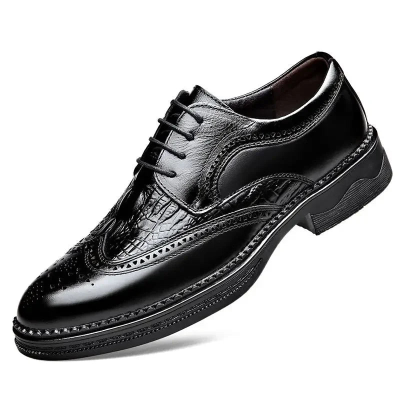 Fashionable Leather Shoes for Men Wedding Groom Formal Business Casual Shoes Comfortable Versatile New Style Rubber Sole