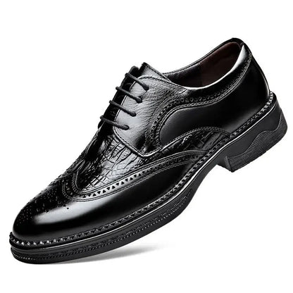 Fashionable Leather Shoes for Men Wedding Groom Formal Business Casual Shoes Comfortable Versatile New Style Rubber Sole