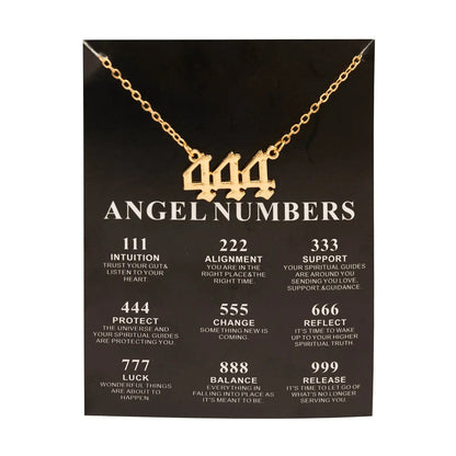 New Trendy Fashion Alloy Gold Color Lucky Angel Numbers Wish 777 Pendant Necklace for Women Girl Gift Birthday Jewelry Dropship