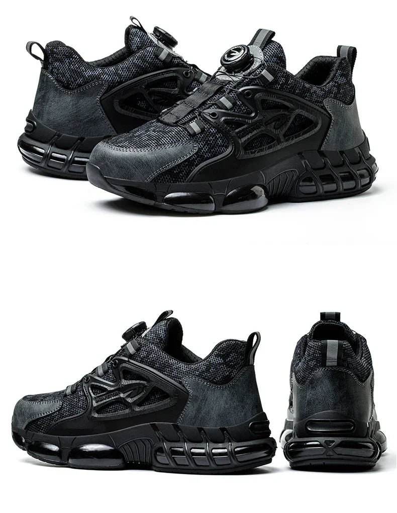 Rotating Button Safety Shoes Men Work Shoes Steel Toe Cap Working Boots Sneakers Man Anti Puncture Dangerous Work Shoes