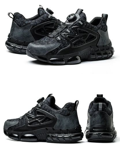 Rotating Button Safety Shoes Men Work Shoes Steel Toe Cap Working Boots Sneakers Man Anti Puncture Dangerous Work Shoes