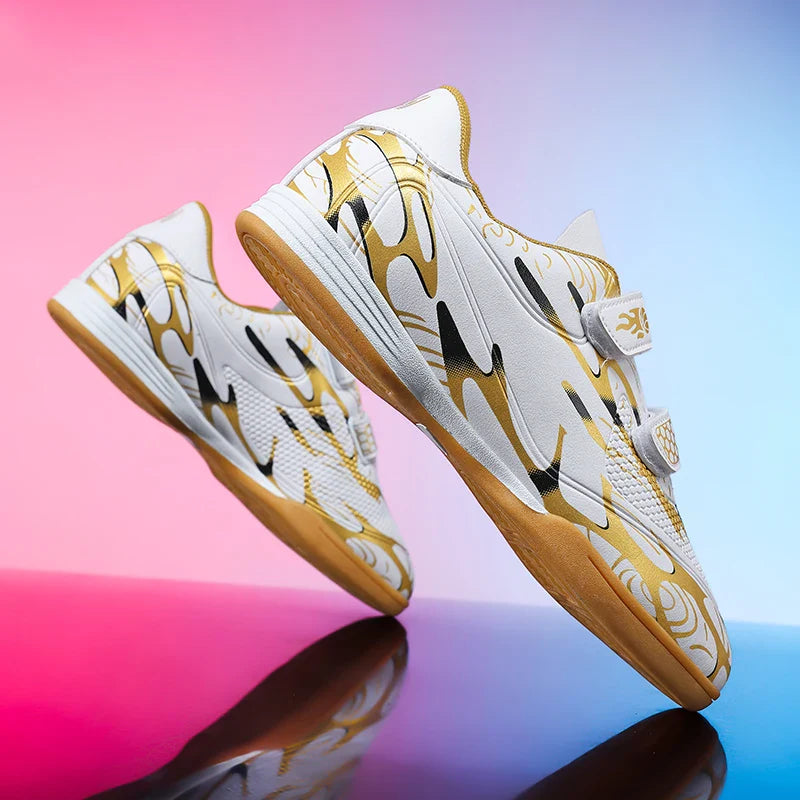 Soccer Shoes with Patent Leather Upper for Kids, Multicolor TF Training Styles