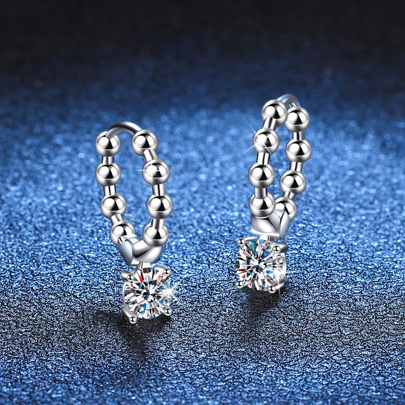Real 0.5CT 5mm D Color Moissanite Drop Earrings for Women S925 Silver Plated PT950 Pass Diamond Test Earring Fine Jewelry
