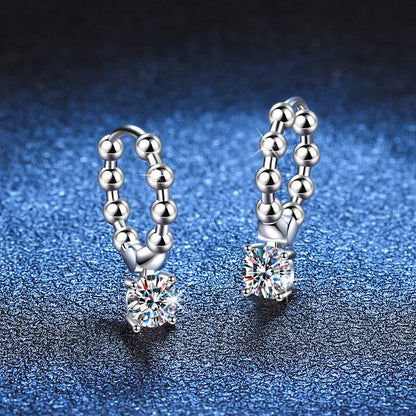 Real 0.5CT 5mm D Color Moissanite Drop Earrings for Women S925 Silver Plated PT950 Pass Diamond Test Earring Fine Jewelry