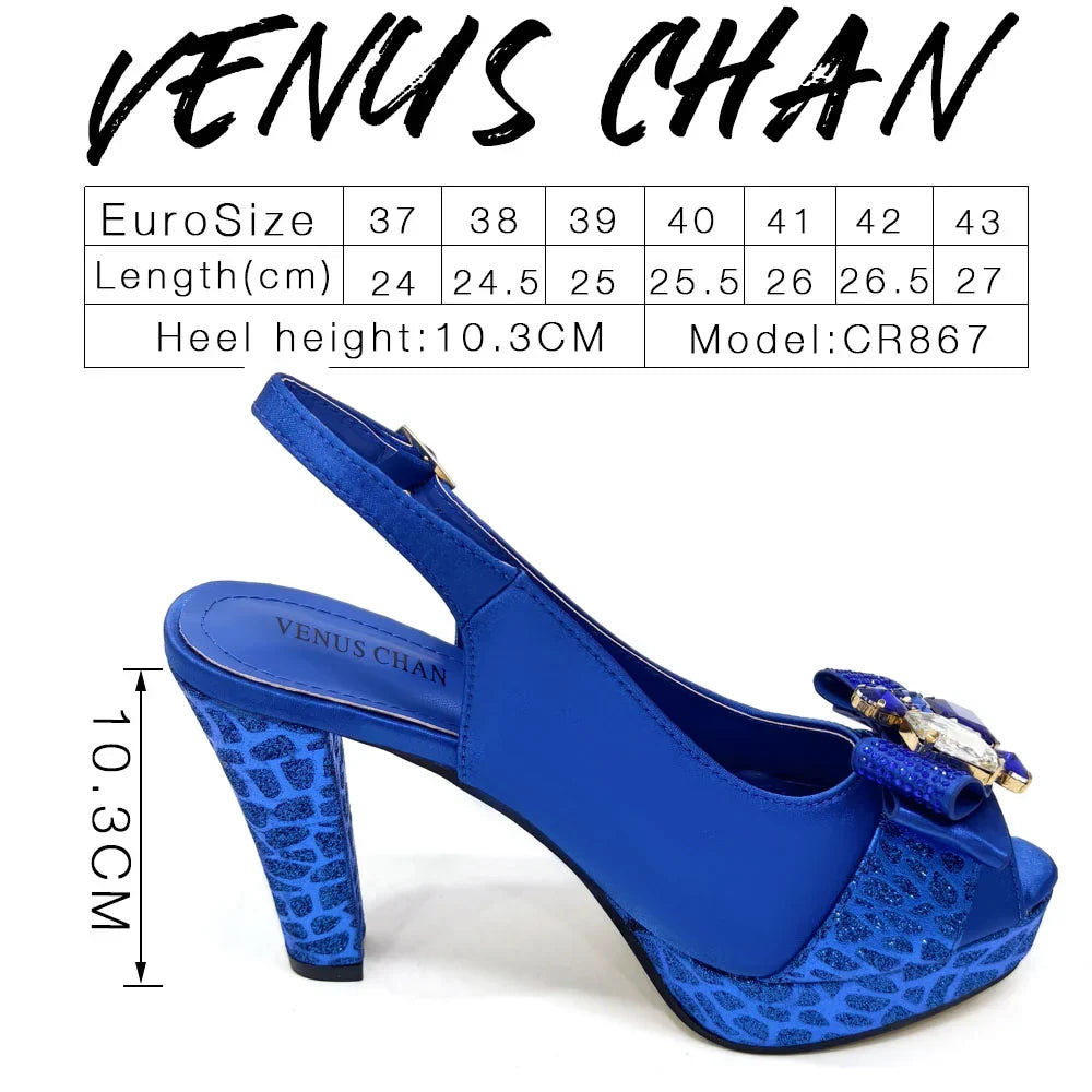 Newest INS Style Black Color Elegant Women High Heels Nigeria Popular Designer African Ladies Shoes And Bag Set