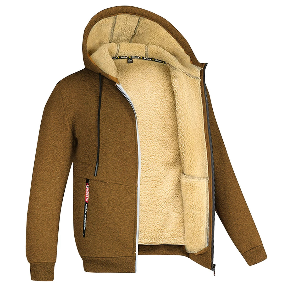 Men's Hoodie Full Zip Hoodie Fleece Jacket Plain Sports & Outdoor Daily Holiday Vintage Streetwear Casual Winter