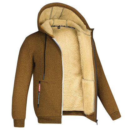 Men's Hoodie Full Zip Hoodie Fleece Jacket Plain Sports & Outdoor Daily Holiday Vintage Streetwear Casual Winter
