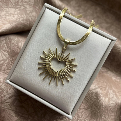 Stainless Steel Exaggerated Punk Big Round O Shaped Pendant Necklace Women Men Chunky Snake Blade Chain Grunge Steampunk Jewelry