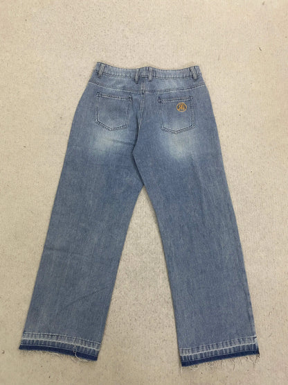 Calça jeans unissex estilo casual de rua, estilo ins, corte reto, lavagem envelhecida retrô, usada, novidade primavera 2026, street style americano.