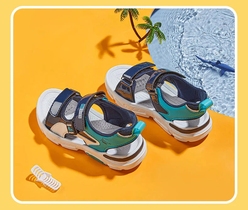 2025 Summer Boys Soft Sandals Fashion Children Shoes Autumn Light Cartoon Sandalias Flat Beach 4-12 Years Old Kids Shoes 12yrs