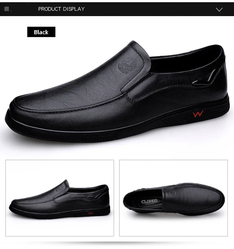 Men's Business Casual Shoes Handmade Layered Cowhide Rubber Bottom Leather Footwear for Office And Leisure