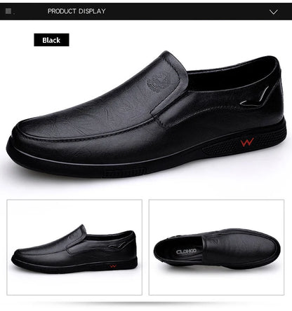 Men's Business Casual Shoes Handmade Layered Cowhide Rubber Bottom Leather Footwear for Office And Leisure