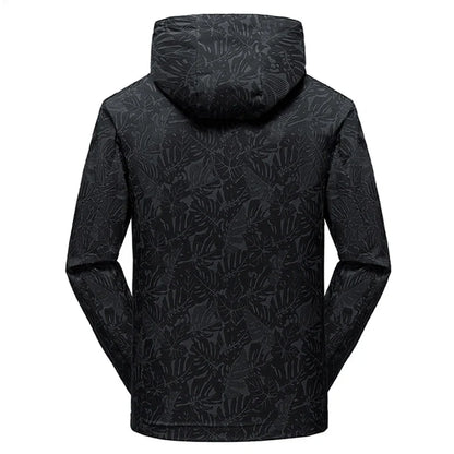 2025 Men's Casual Waterproof Windbreaker Jacket Full Zip Up Hooded Shell Outdoor Hiking Coat For Autumn Plus Size