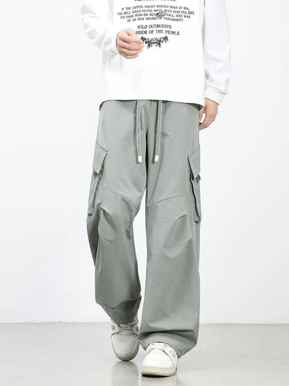 Summer Men's Cargo Pants with 5 Pockets Outdoor Quick Dry Casual Pants Lightweight and Cool Stretch Straight Trousers