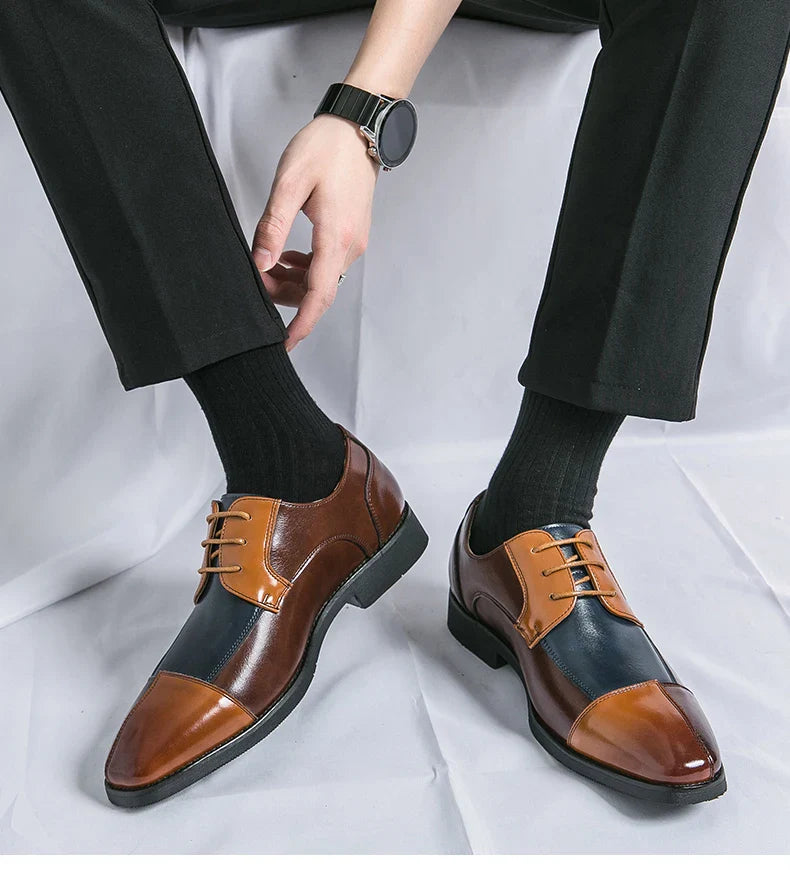 Trend Social Leather Shoes Men Classic Casual Business Leather Shoes Retro Men's Dress Shoes High Quality Office Wedding Leather
