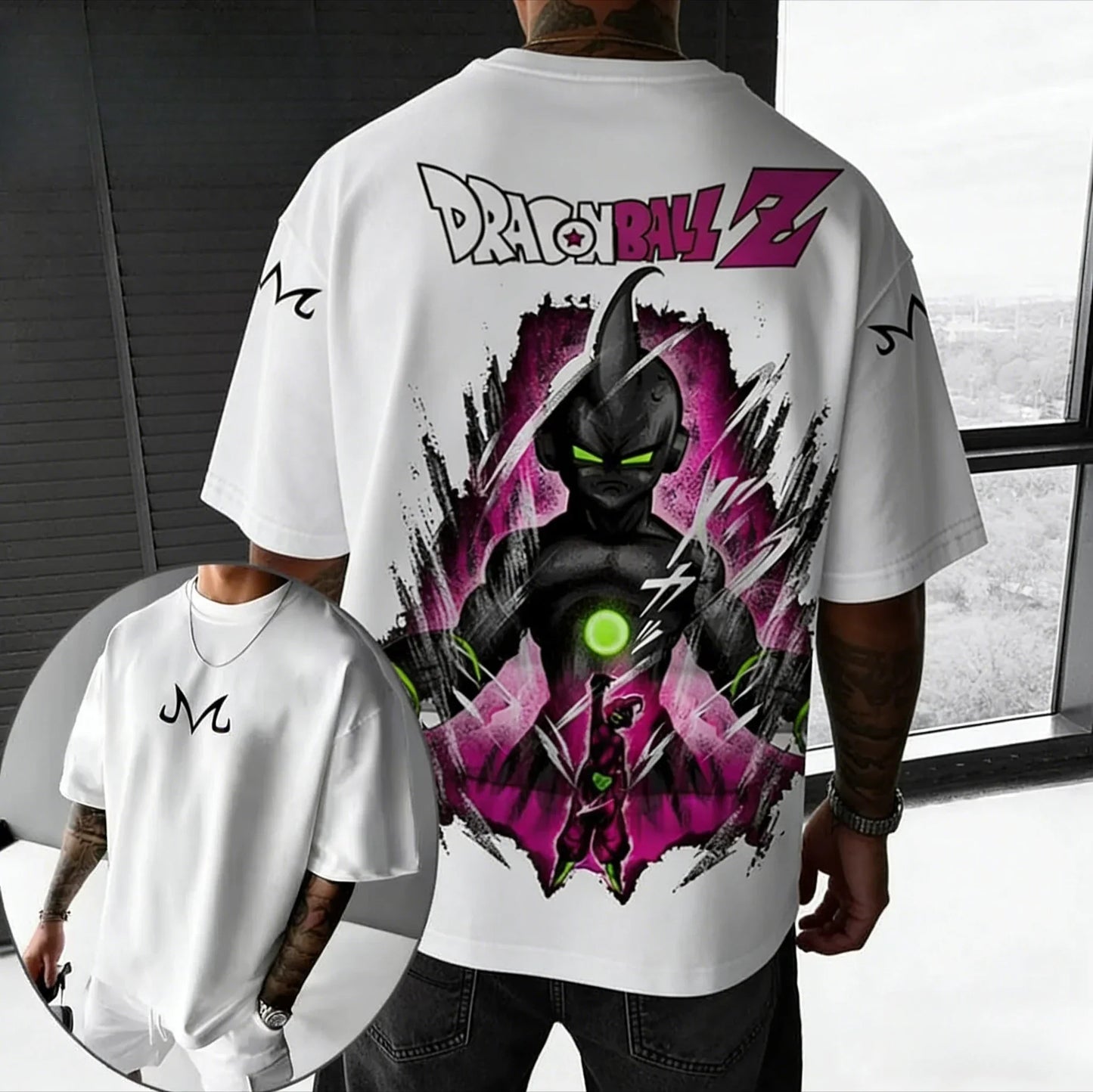 Anime Cotton T-shirt Summer New Majin Buu Co Branded Men's and Women's Trendy Loose Casual Short Sleeve Top