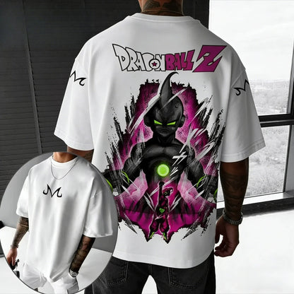 Anime Cotton T-shirt Summer New Majin Buu Co Branded Men's and Women's Trendy Loose Casual Short Sleeve Top